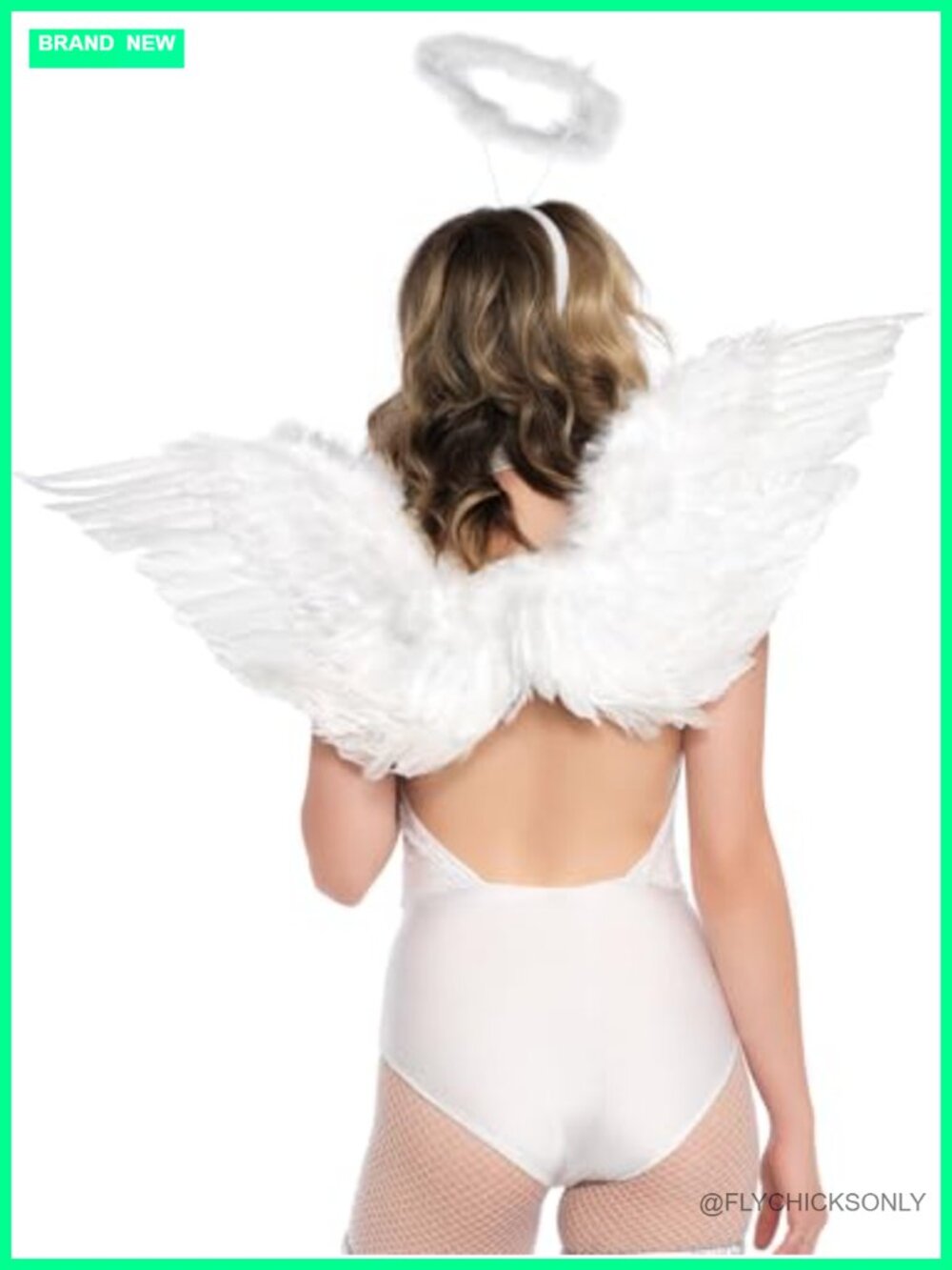 Feathered Angel Wings & Halo Costume Kit, One Size, Halloween